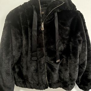 Truth Faux Fur Black Short Jacket. NWT Size S.